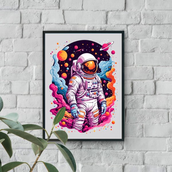 Colorful astronaut modern wall art with galaxy luxury wall decor style