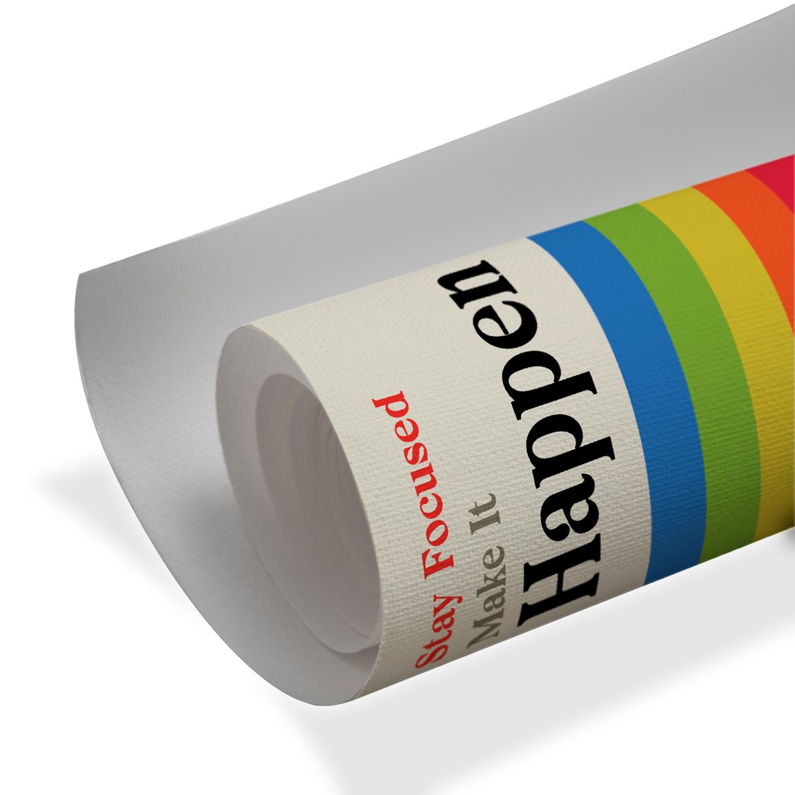 Modern motivational typography wall art with Stay Focused Make It Happen text