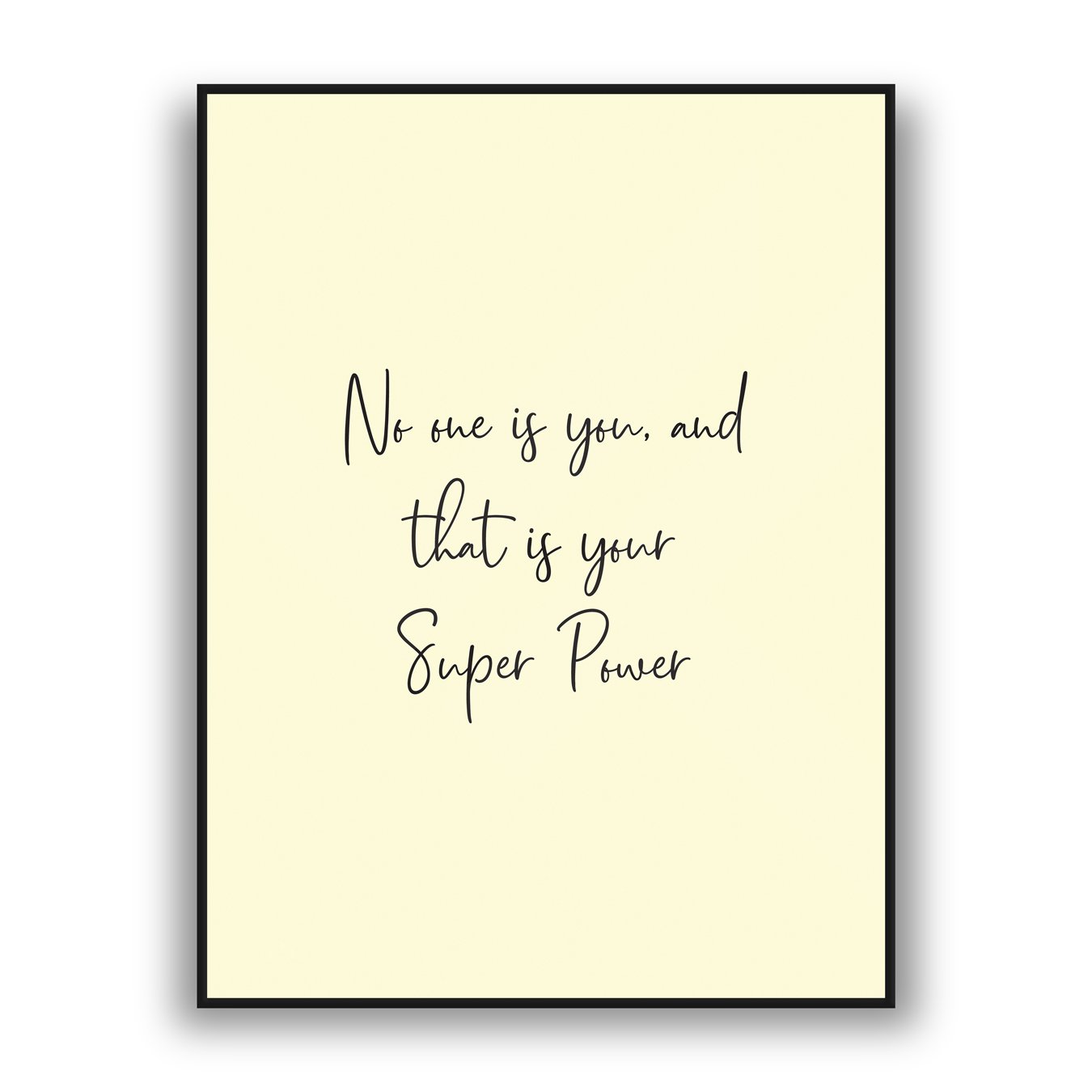 Minimalist motivational typography wall art with empowering quote luxury wall decor style