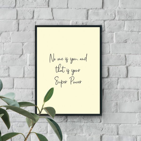 Minimalist motivational typography wall art with empowering quote luxury wall decor style