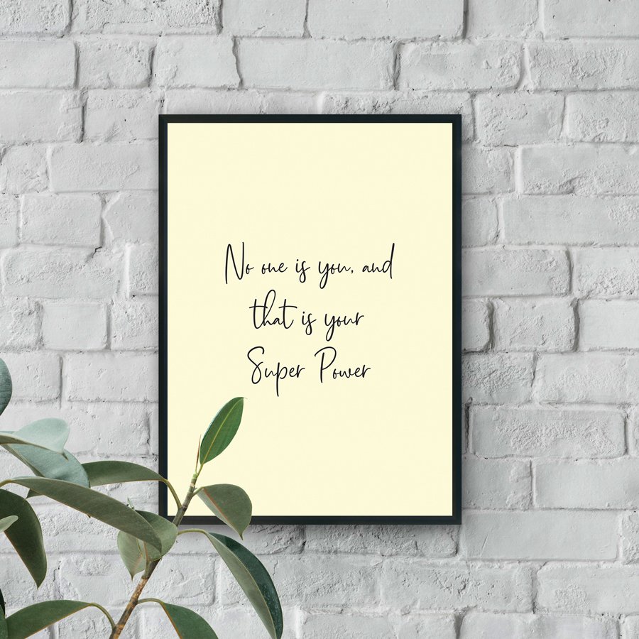 Minimalist motivational typography wall art with empowering quote luxury wall decor style