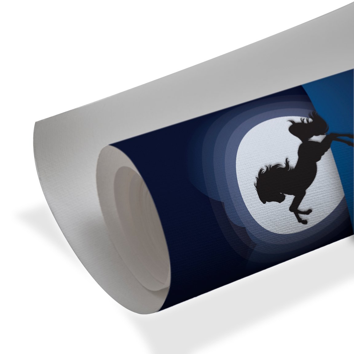 Rearing horse silhouette under moon modern luxury wall art design