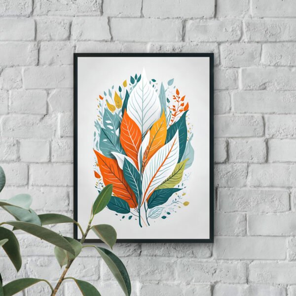 Colorful abstract leaves botanical modern luxury wall art design