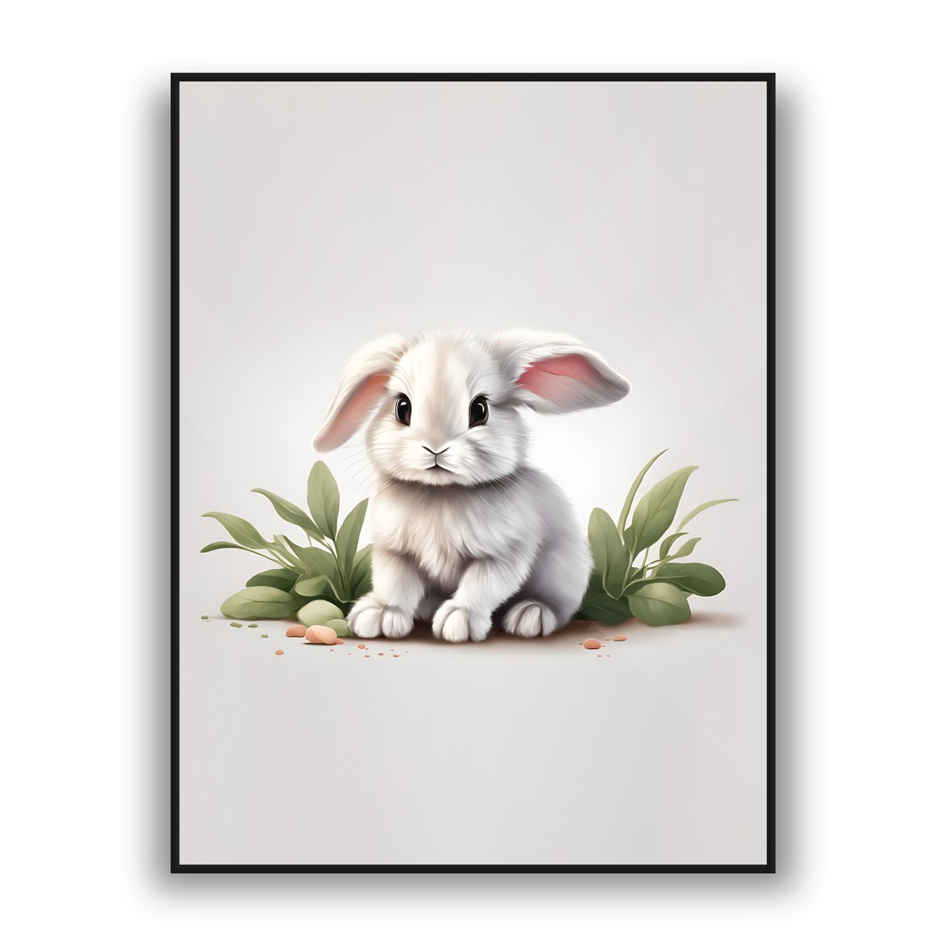 White bunny minimalist modern luxury wall art design