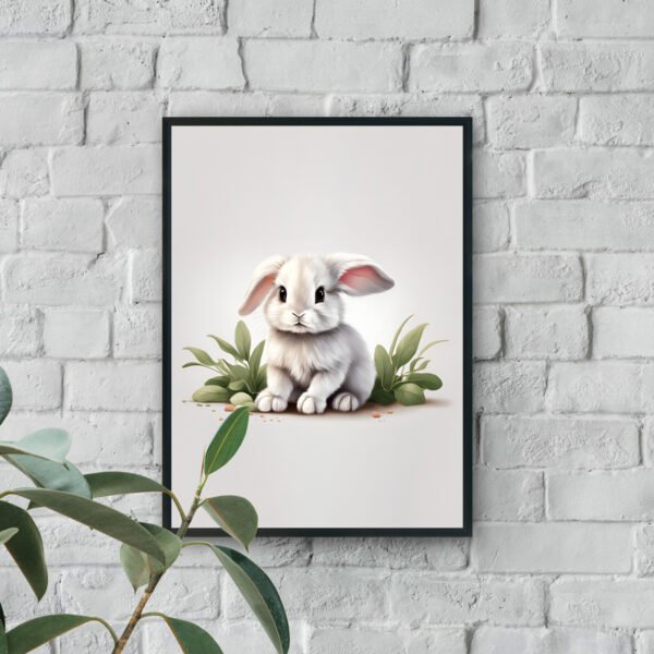 White bunny minimalist modern luxury wall art design