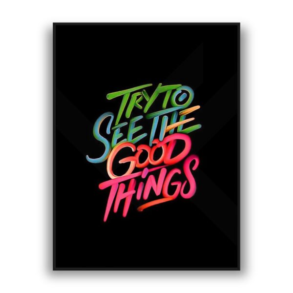 Neon motivational quote modern luxury wall art design