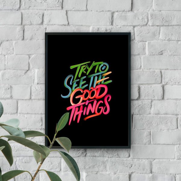 Neon motivational quote modern luxury wall art design