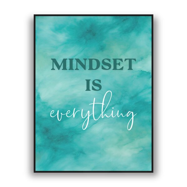 Mindset is everything motivational modern luxury wall art design