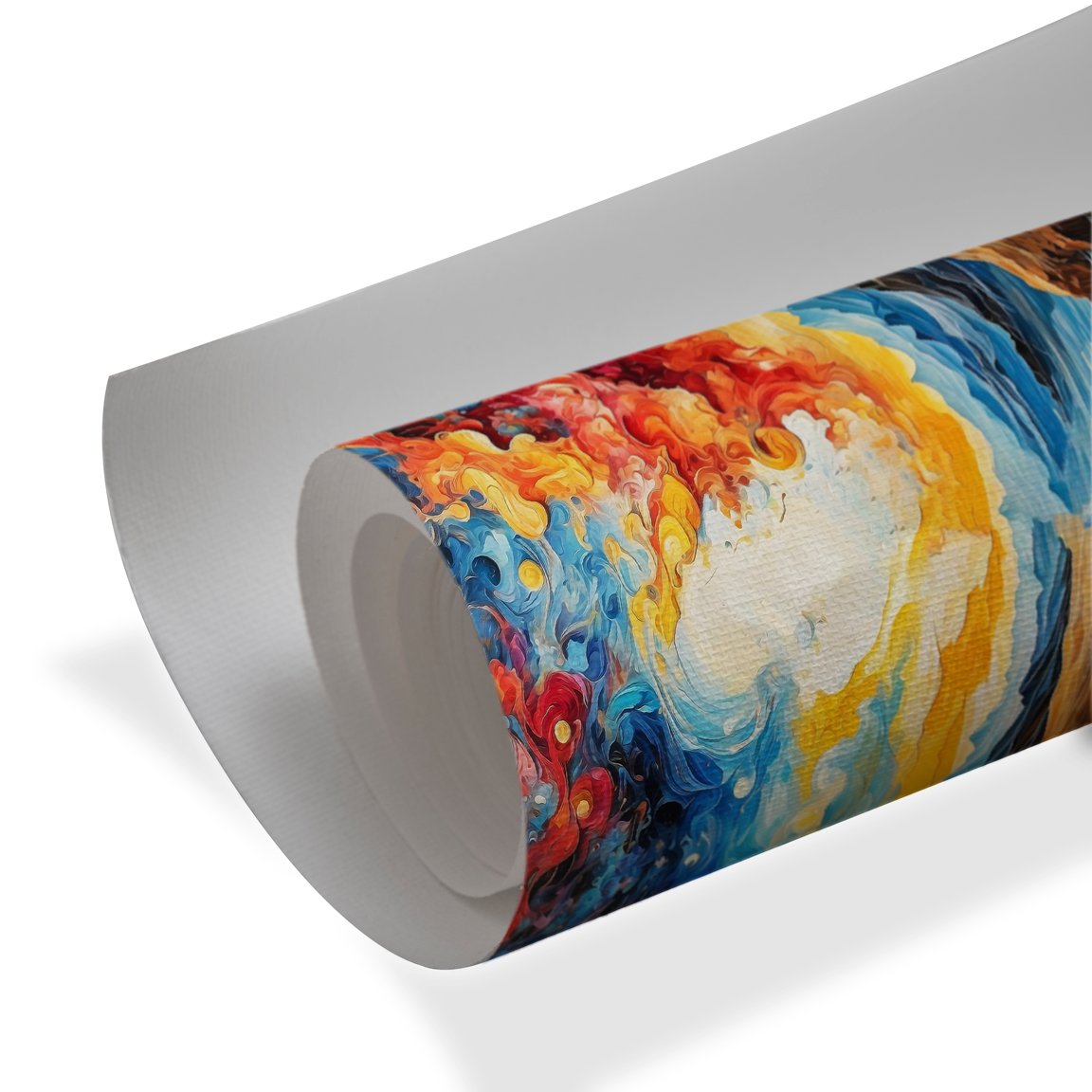 Abstract colorful cosmic sky over mountain river modern luxury wall art