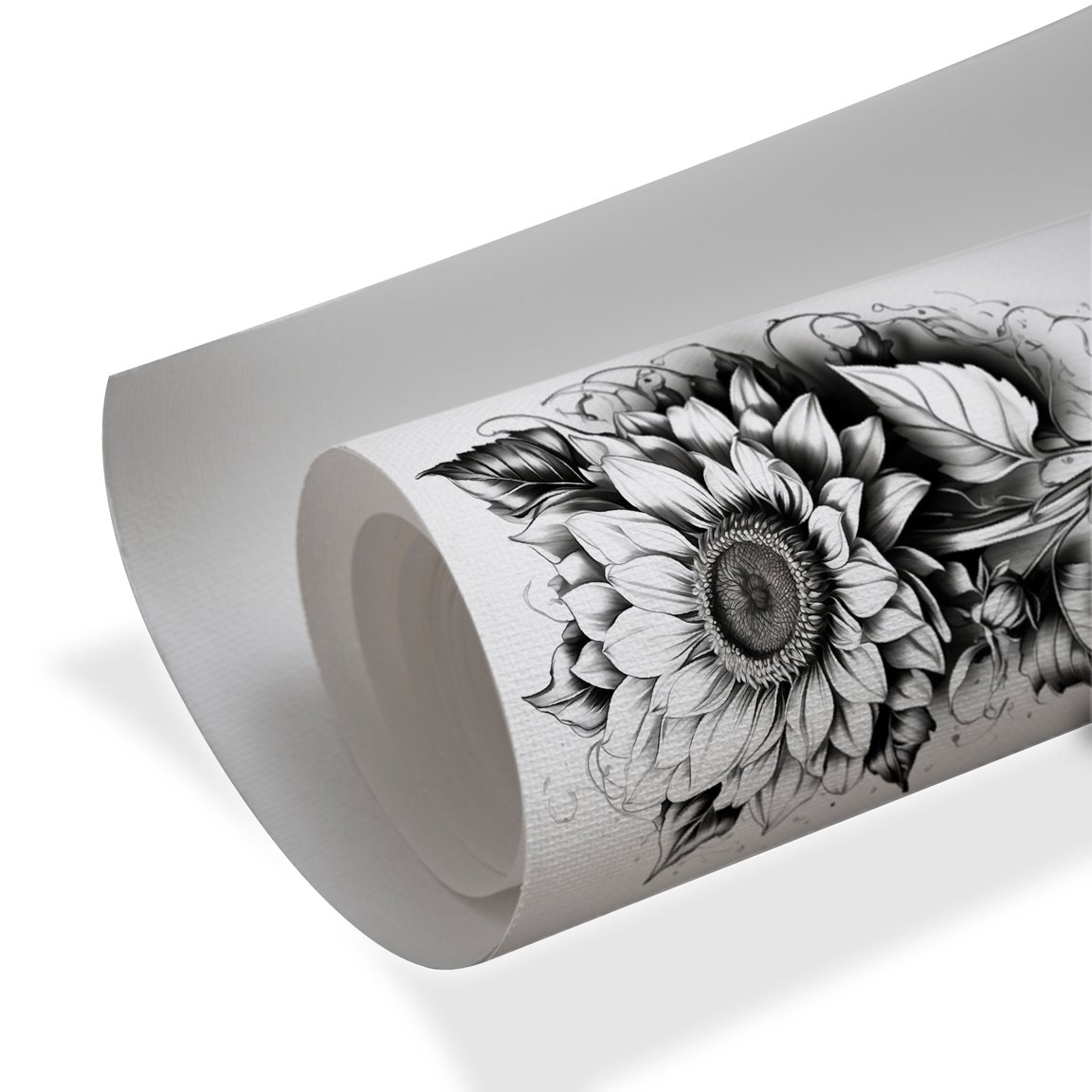 Black and white detailed sunflower floral luxury wall art design